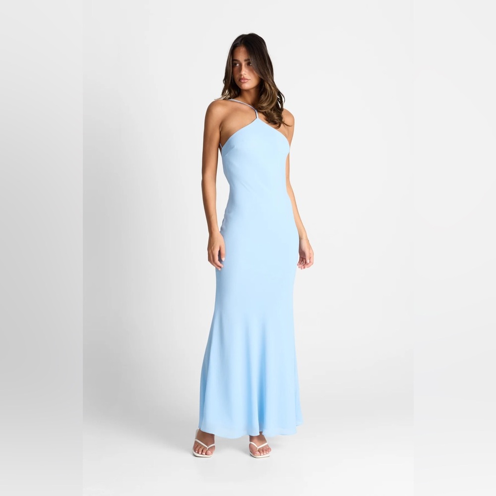 Sasha Therese Seraphina Maxi Dress Blue S Blue Halter Maxi Dress